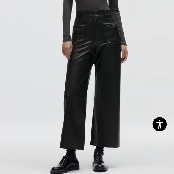 Zara the marine straight leg faux leather trousers 🖤 - Picture 2 of 5